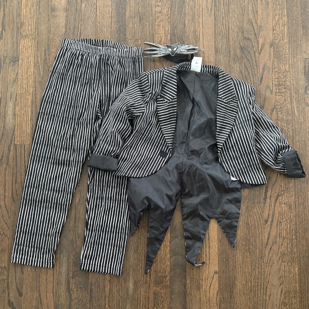 Disney Black and White Striped Kids Halloween Costume Jack Skellington